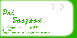 pal doszpod business card